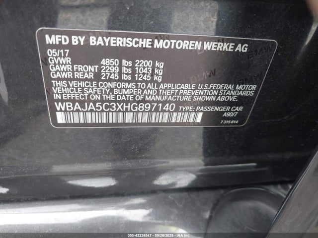 WBAJA5C3XHG897140 BMW 2017