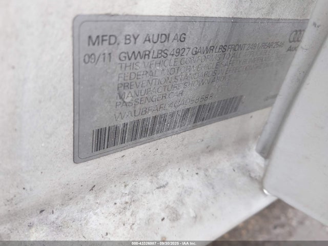 2012 AUDI A4 WAUBFAFL4CA058588 Photo 8