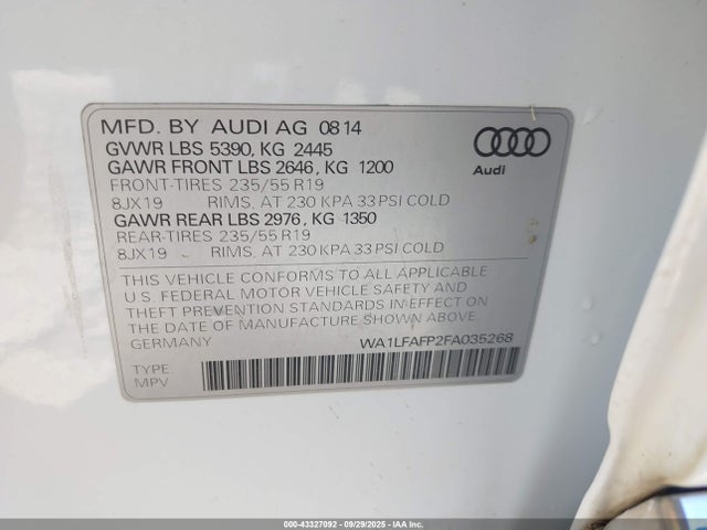 2015 AUDI Q5 WA1LFAFP2FA035268 Photo 8