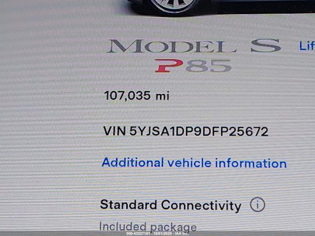 2013 TESLA MODEL S 5YJSA1DP9DFP25672 Photo 6