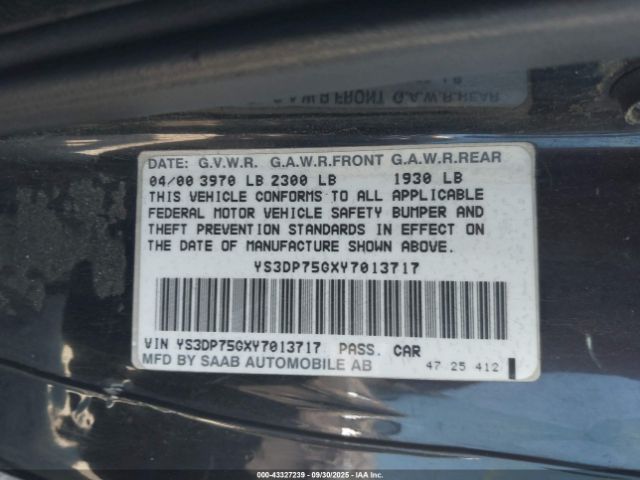 2000 SAAB 9-3 YS3DP75GXY7013717 Photo 8