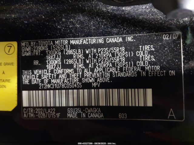 2008 LEXUS RX 350 2T2HK31U78C050455 Photo 8