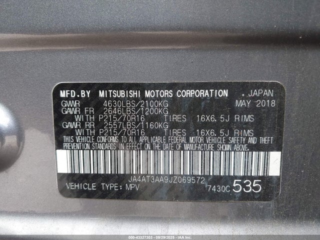 2018 MITSUBISHI ECLIPSE CROSS JA4AT3AA9JZ069572 Photo 8