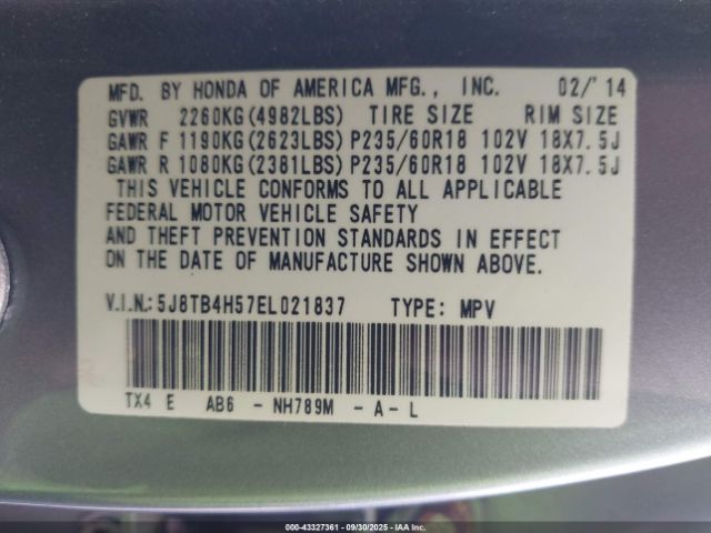 2014 ACURA RDX 5J8TB4H57EL021837 Photo 8