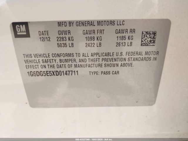 2013 CADILLAC CTS 1G6DG5E5XD0147711 Photo 8