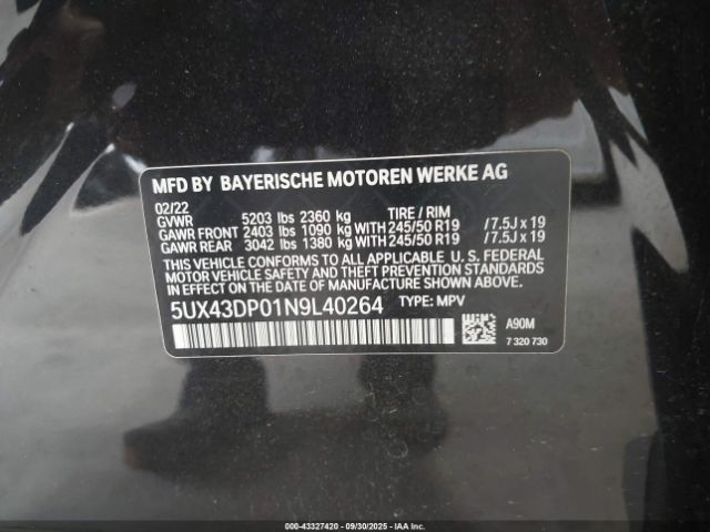 2022 BMW X3 5UX43DP01N9L40264 Photo 8