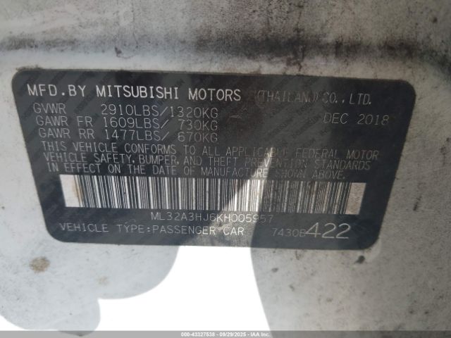 2019 MITSUBISHI MIRAGE ML32A3HJ6KH005957 Photo 8