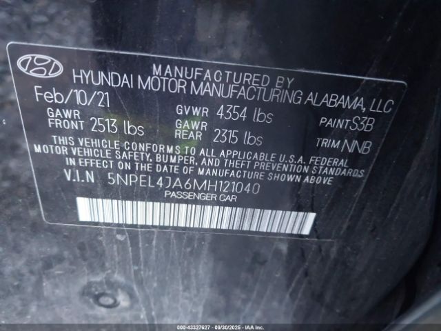 2021 HYUNDAI SONATA 5NPEL4JA6MH121040 Photo 8