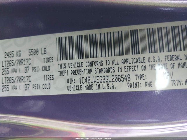 Jeep Wrangler 2016 1C4BJWEG3GL206548 Image 9