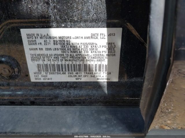 2013 MITSUBISHI OUTLANDER SPORT 4A4AP3AU0DE015778 Photo 8