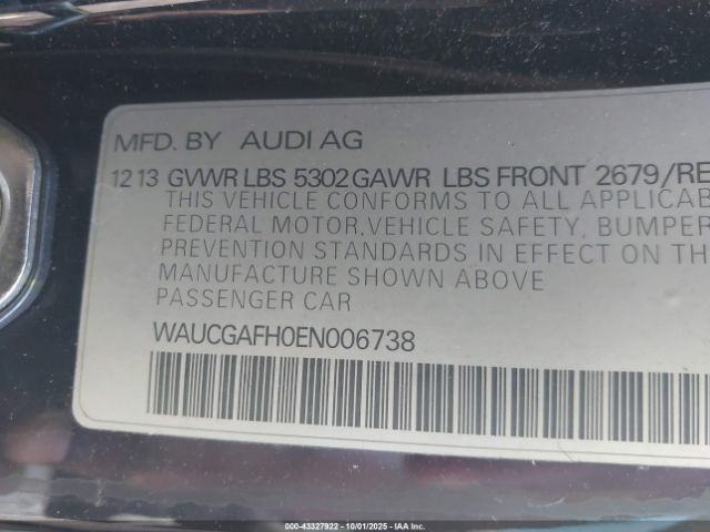 2014 AUDI S5 WAUCGAFH0EN006738 Photo 8