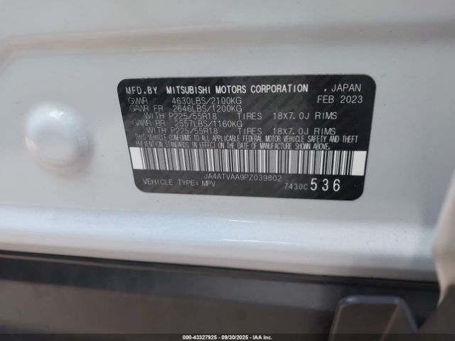 2023 MITSUBISHI ECLIPSE CROSS JA4ATVAA9PZ039802 Photo 8