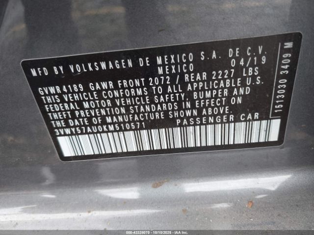 2019 VOLKSWAGEN GOLF SPORTWAGEN 3VWY57AU0KM510571 Photo 8