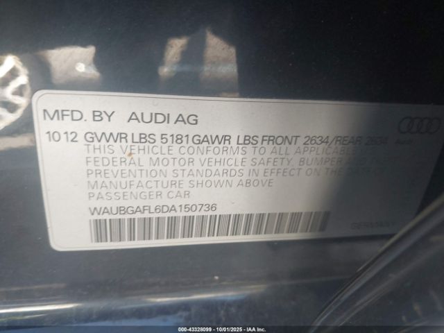 2013 AUDI S4 WAUBGAFL6DA150736 Photo 8