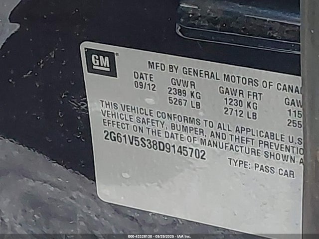 2013 CADILLAC XTS 2G61V5S38D9145702 Photo 8