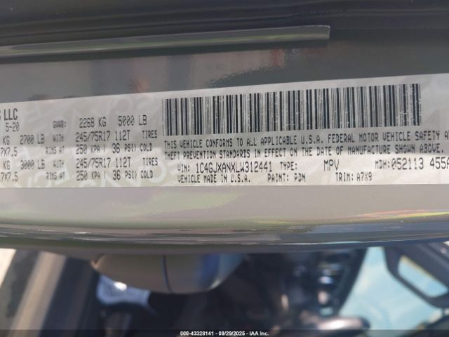 2020 JEEP WRANGLER 1C4GJXANXLW312441 Photo 8