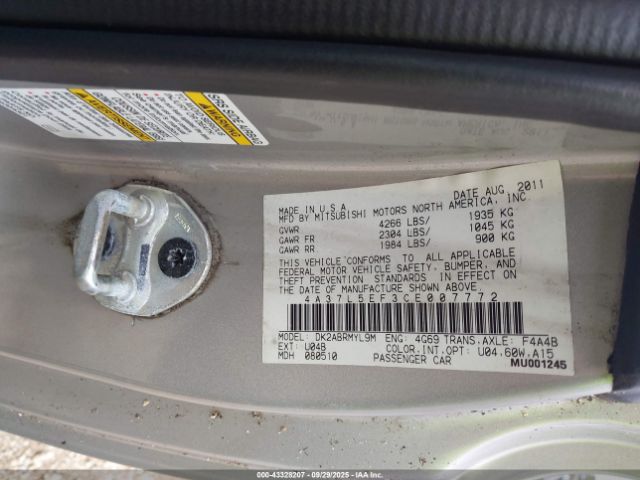 2012 MITSUBISHI ECLIPSE SPYDER 4A37L5EF3CE007772 Photo 8