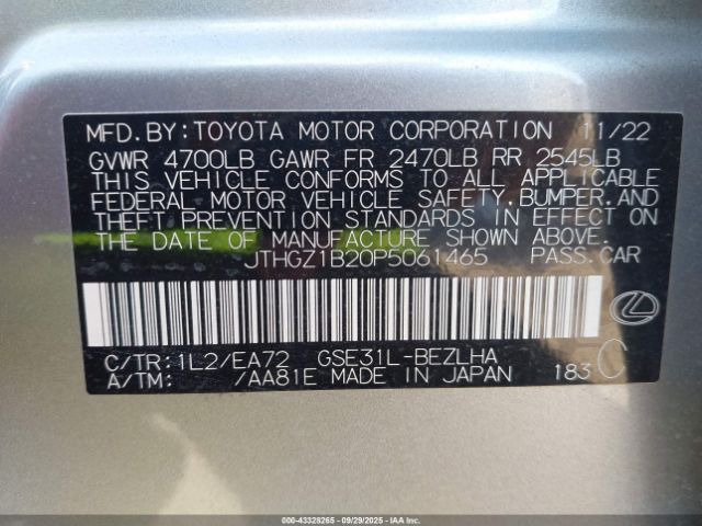 2023 LEXUS IS 350 JTHGZ1B20P5061465 Photo 8