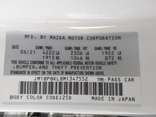 Mazda py 2021 JM1BPBKL8M1347552 Image 9