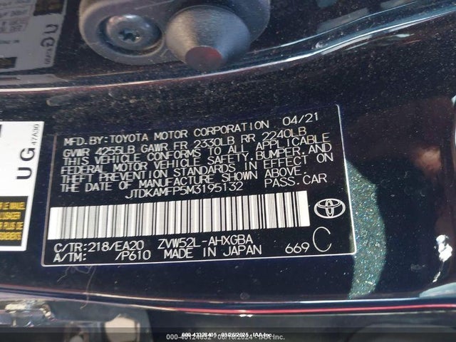 2021 TOYOTA PRIUS PRIME JTDKAMFP5M3195132 Photo 8