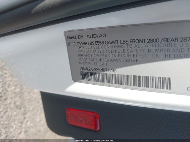 Aukcja sprzedaży 2019 Audi A6 55 Premium, vin: WAUL2AF2XKN071246, numer aukcji: 43328411