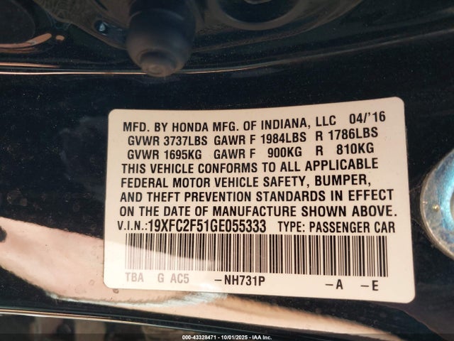 19XFC2F51GE055333 Honda k20c2