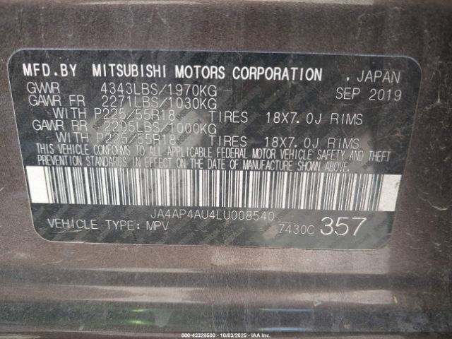 2020 MITSUBISHI OUTLANDER SPORT JA4AP4AU4LU008540 Photo 8