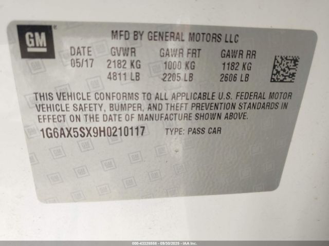 2017 CADILLAC CTS 1G6AX5SX9H0210117 Photo 8