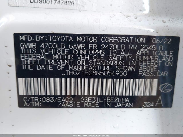 Lexus IS 350 2022 JTHGZ1B28N5056950 Image 23