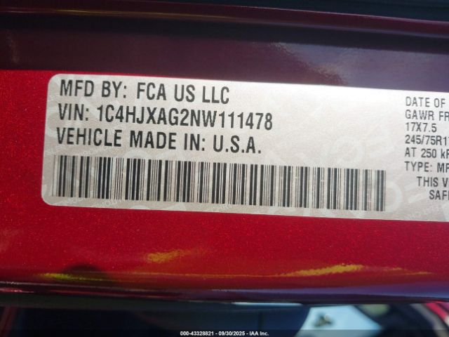 2022 JEEP WRANGLER 1C4HJXAG2NW111478 Photo 8