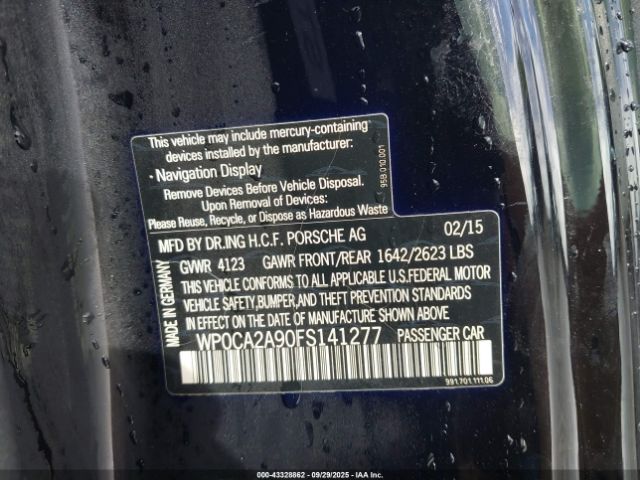 2015 PORSCHE 911 WP0CA2A90FS141277 Photo 8