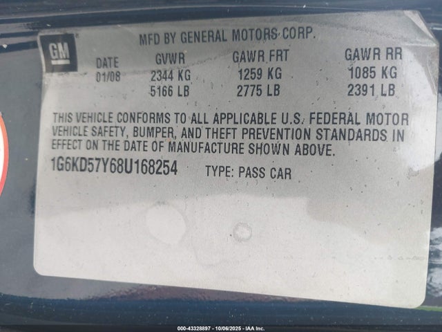 2008 CADILLAC DTS 1G6KD57Y68U168254 Photo 8