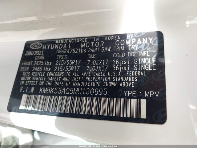 2021 HYUNDAI KONA ELECTRIC KM8K53AG5MU130695 Photo 8
