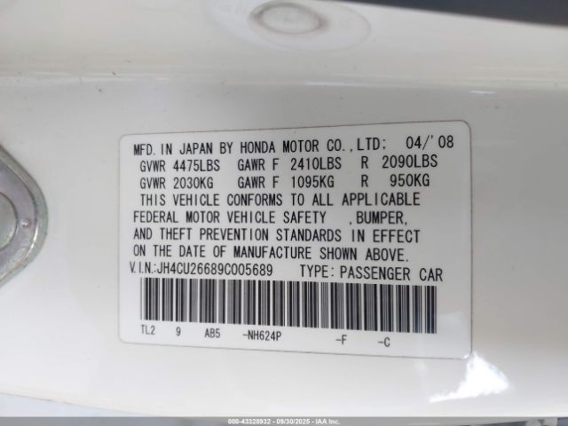 2009 ACURA TSX JH4CU26689C005689 Photo 8