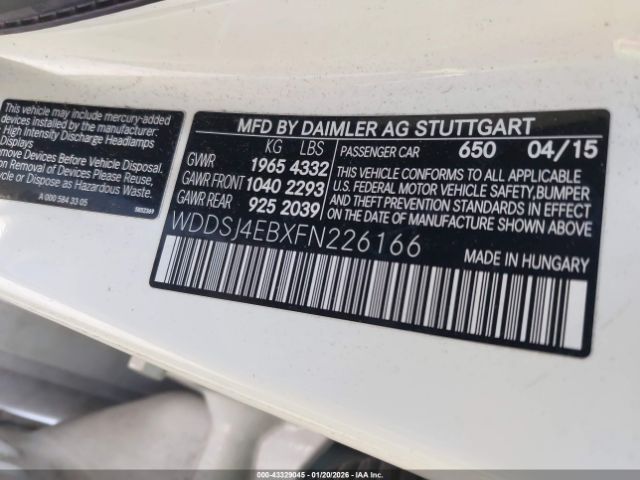 2015 MERCEDES-BENZ CLA 250 WDDSJ4EBXFN226166 Photo 8