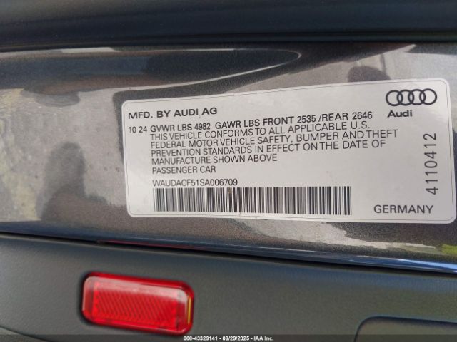 2025 AUDI A5 SPORTBACK WAUDACF51SA006709 Photo 8