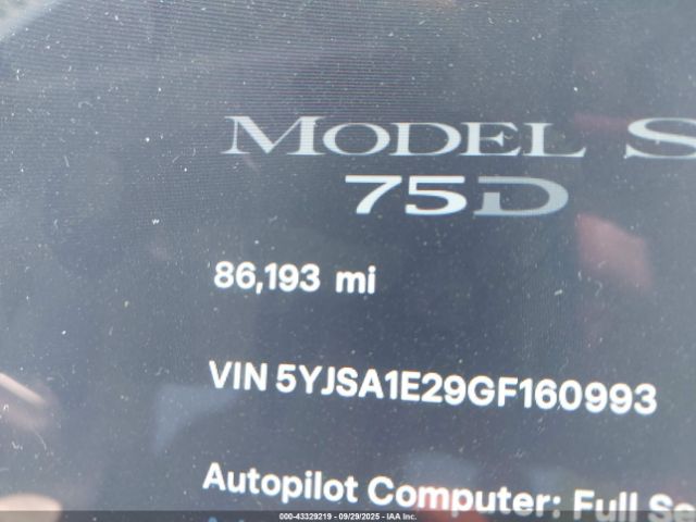 2016 TESLA MODEL S 5YJSA1E29GF160993 Photo 6