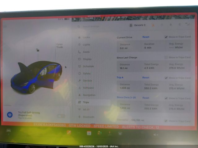 2019 TESLA MODEL 3 5YJ3E1EA3KF543093 Photo 6