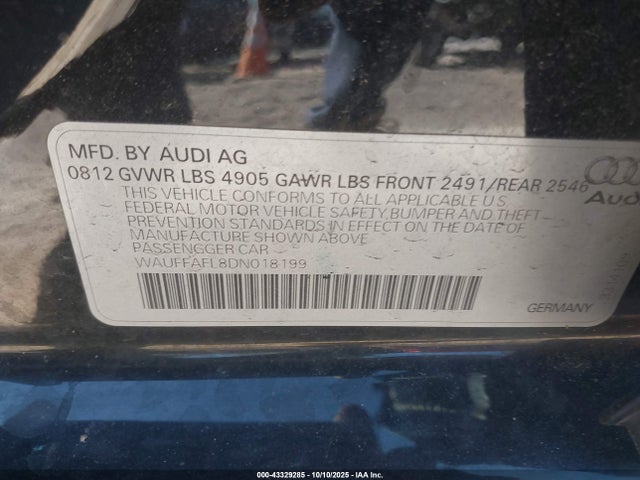 2013 AUDI A4 WAUFFAFL8DN018199 Photo 8