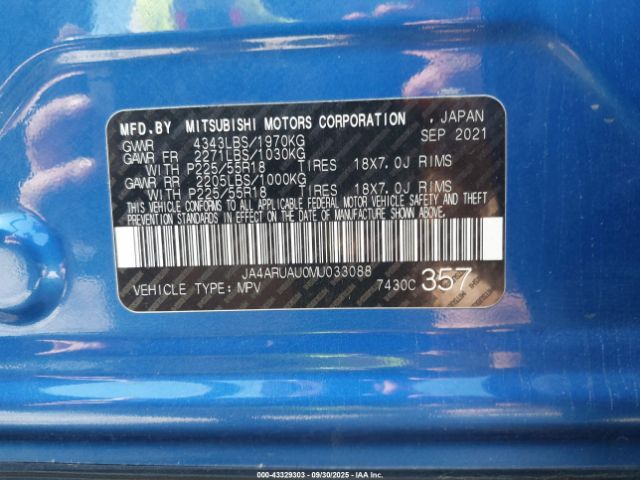 2021 MITSUBISHI OUTLANDER SPORT JA4ARUAU0MU033088 Photo 8