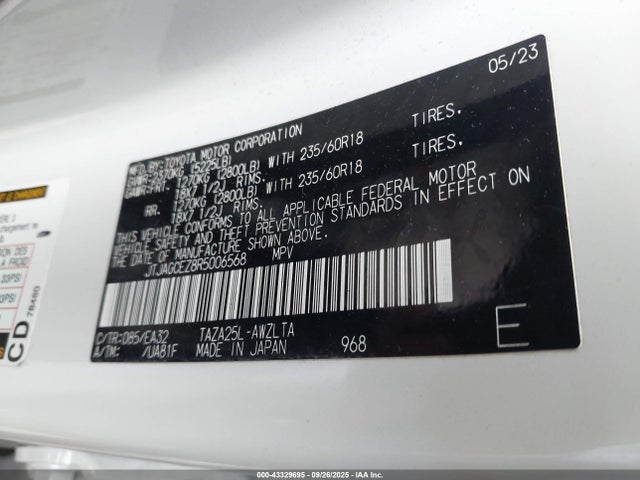 JTJAGCEZ8R5006568 Lexus t24a-fts