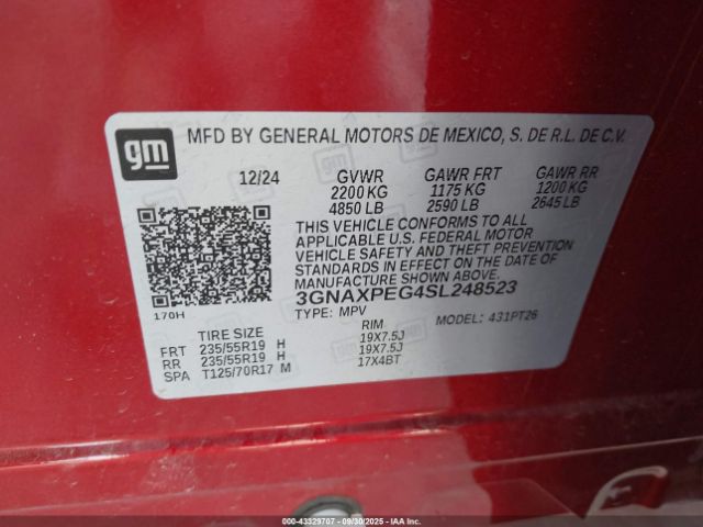 2025 CHEVROLET EQUINOX 3GNAXPEG4SL248523 Photo 8