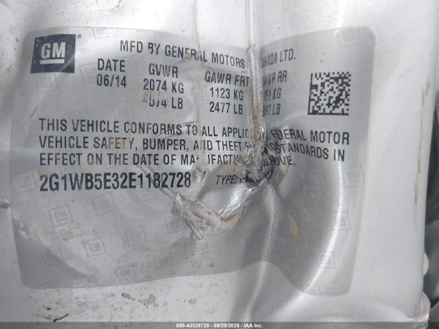 2G1WB5E32E1182728 Chevrolet lfx