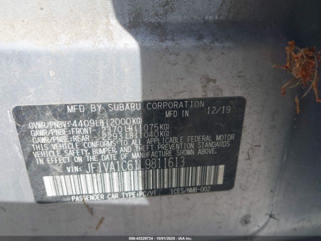 2020 SUBARU WRX JF1VA1C61L9811613 Photo 8