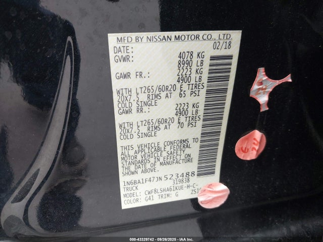 1N6BA1F47JN523488 Nissan 2018