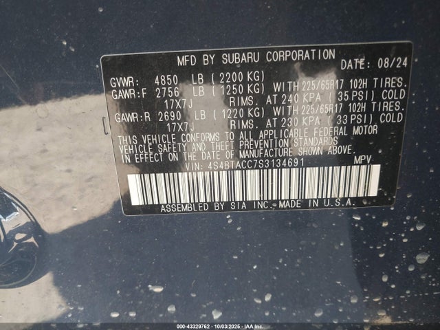 4S4BTACC7S3134691 Subaru na, u5