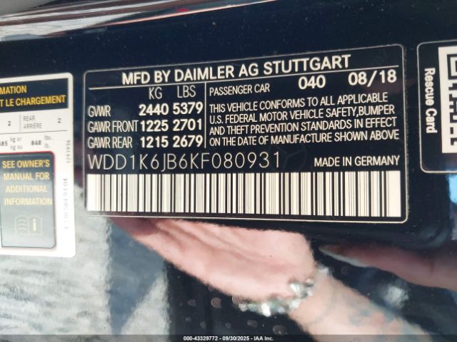 2019 MERCEDES-BENZ E 450 WDD1K6JB6KF080931 Photo 8