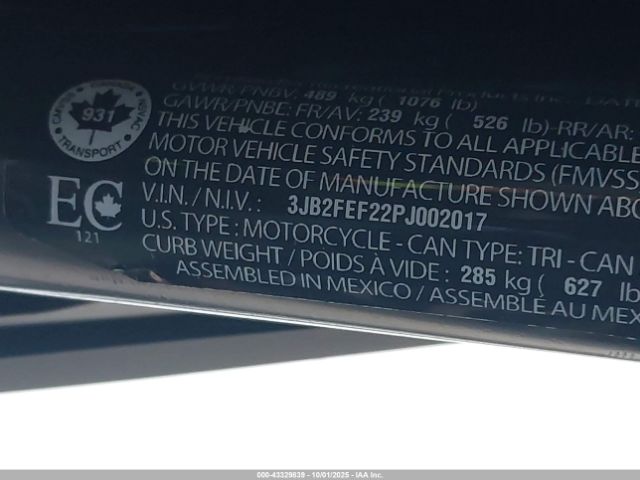 2023 CAN-AM RYKER 3JB2FEF22PJ002017 Photo 9