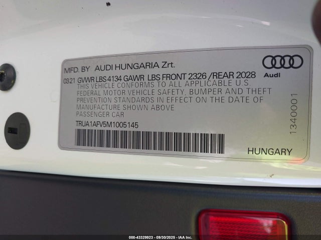 2021 AUDI TTS TRUA1AFV5M1005145 Photo 8
