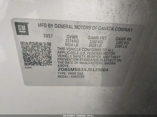 2018 CADILLAC XTS 2G61M5S3XJ9133064 Photo 8